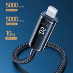 REMAX RC-128i كابل شحن بيانات مضفر من سبيكة الزنك بشاشة رقمية ذكية 20W Type-C / USB-C إلى 8 بن، الطول: 1.2 متر
