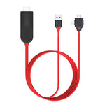 كابل محول فيديو MiraScreen L7-8 3 في 1 من 8 دبابيس + مايكرو USB + USB-C / تايب-سي إلى HDMI، طول الكابل: 2 متر، 3 في 1 HDMI