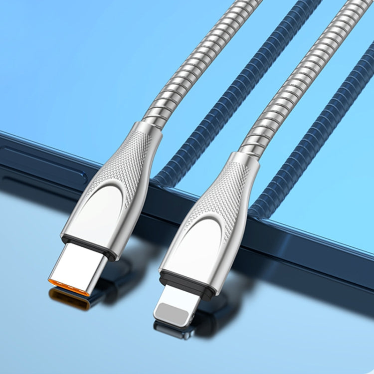كابل بيانات شحن سريع ADC-009 USB-C / Type-C إلى 8 دبابيس من سبائك الزنك، الطول: 1 متر