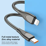 ADC-009 كابل بيانات شحن سريع من سبيكة الزنك USB إلى 8 بن، طول الكابل: 1 متر، USB إلى 8 بن