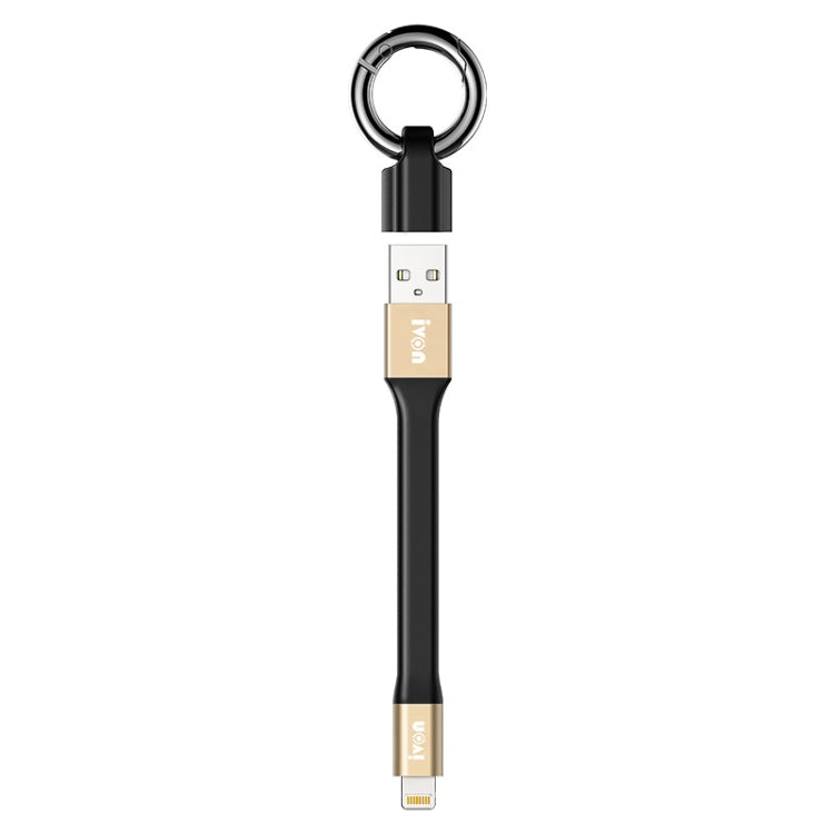 كابل بيانات محمول IVON CA90 2.4A USB إلى 8 دبابيس مع حلقة، الطول: 14.5 سم، 8 دبابيس
