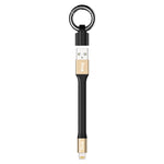 كابل بيانات محمول IVON CA90 2.4A USB إلى 8 دبابيس مع حلقة، الطول: 14.5 سم، 8 دبابيس