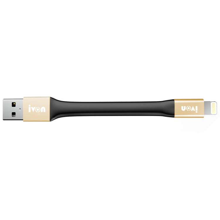 كابل بيانات محمول IVON CA90 2.4A USB إلى 8 دبابيس مع حلقة، الطول: 14.5 سم، 8 دبابيس