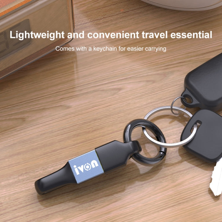 كابل بيانات محمول IVON CA90 2.4A USB إلى 8 دبابيس مع حلقة، الطول: 14.5 سم، 8 دبابيس