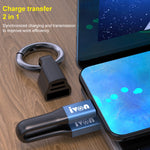 كابل بيانات محمول IVON CA90 2.4A USB إلى 8 دبابيس مع حلقة، الطول: 14.5 سم، 8 دبابيس