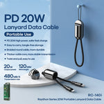 كابل بيانات محمول مع حبل REMAX RC-140i Thor Series PD 20 واط USB-C / Type-C إلى 8 دبابيس، الطول: 1.2 متر
