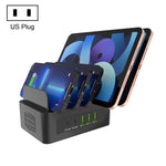 محطة شحن ذكية YFY-A54 بقدرة 100 واط مع 5 منافذ USB + Type-C وحامل للهاتف والتابلت، قابس أمريكي، YFY-A54