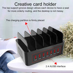 محطة شحن ذكية YFY-A54 بقدرة 100 واط مع 5 منافذ USB + Type-C وحامل للهاتف والتابلت، قابس أمريكي، YFY-A54