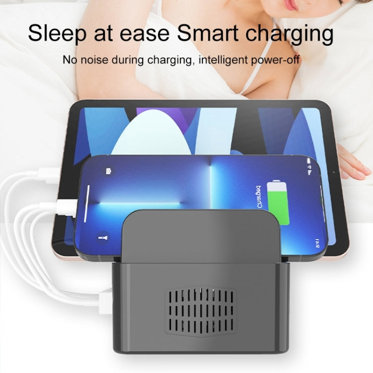 محطة شحن ذكية YFY-A54 بقدرة 100 واط مع 5 منافذ USB + Type-C وحامل للهاتف والتابلت، قابس أمريكي، YFY-A54