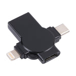 محول X09 4 في 1 من USB إلى واجهة مزدوجة 8 دبابيس + USB-C/Type-C OTG