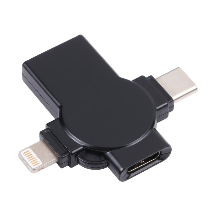محول X09 4 في 1 من USB إلى واجهة مزدوجة 8 دبابيس + USB-C/Type-C OTG