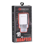شاحن USB سريع LZ-2117 بقوة 18 واط QC3.0 3.1 أمبير، قابس أمريكي