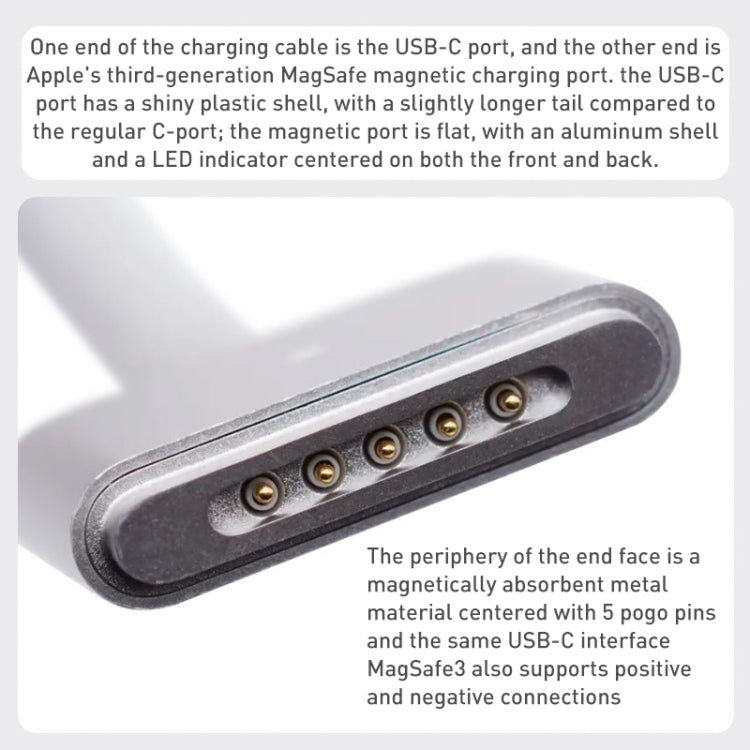 كابل بيانات شحن سريع USB-C / Type-C إلى Magsafe 3، الطول: 2 متر، A2363 USB-C / Type-C إلى Magsafe 3