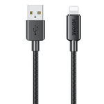 WEKOME WDC-03 سلسلة طاقة المد والجزر 2.4A كابل بيانات مضفر من USB إلى 8 بن، الطول: 1م، USB إلى 8 بن
