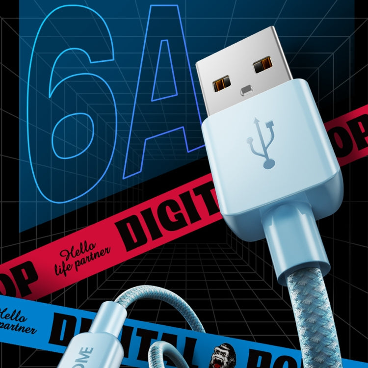 WEKOME WDC-03 سلسلة طاقة المد والجزر 2.4A كابل بيانات مضفر من USB إلى 8 بن، الطول: 1م، USB إلى 8 بن