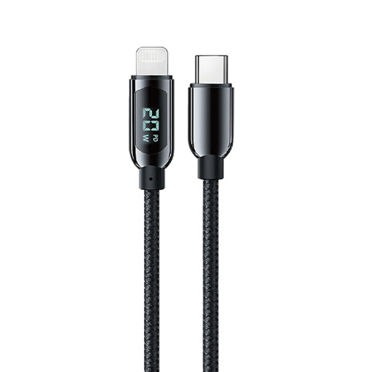 Mutural Li-CC001 كابل شحن وبيانات USB-C / Type-C إلى 8 دبابيس بطول 1.2 متر PD20W بشاشة رقمية، Type-C إلى 8 دبابيس