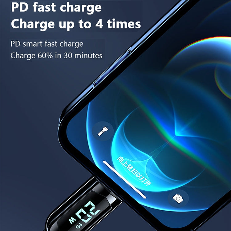 Mutural Li-CC001 كابل شحن وبيانات USB-C / Type-C إلى 8 دبابيس بطول 1.2 متر PD20W بشاشة رقمية، Type-C إلى 8 دبابيس