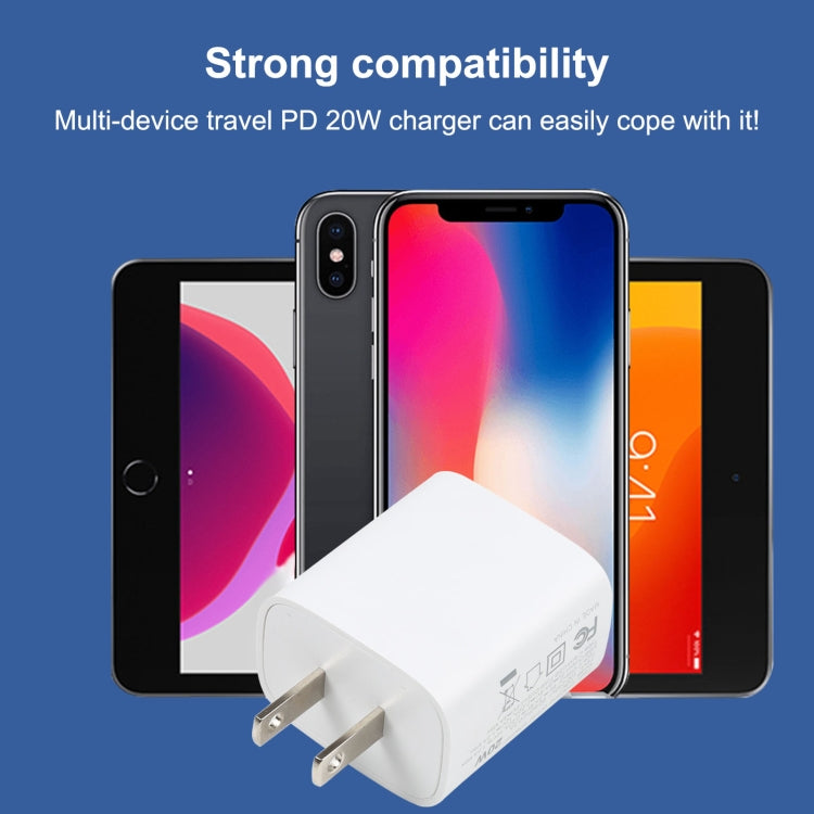 U087 20 واط USB-C / Type-C + منافذ USB شاحن سفر سريع، قابس US، قابس US