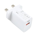 E087 20 واط USB-C / Type-C + منافذ USB شاحن سفر سريع، قابس UK، قابس UK