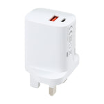 E087 20 واط USB-C / Type-C + منافذ USB شاحن سفر سريع، قابس UK، قابس UK