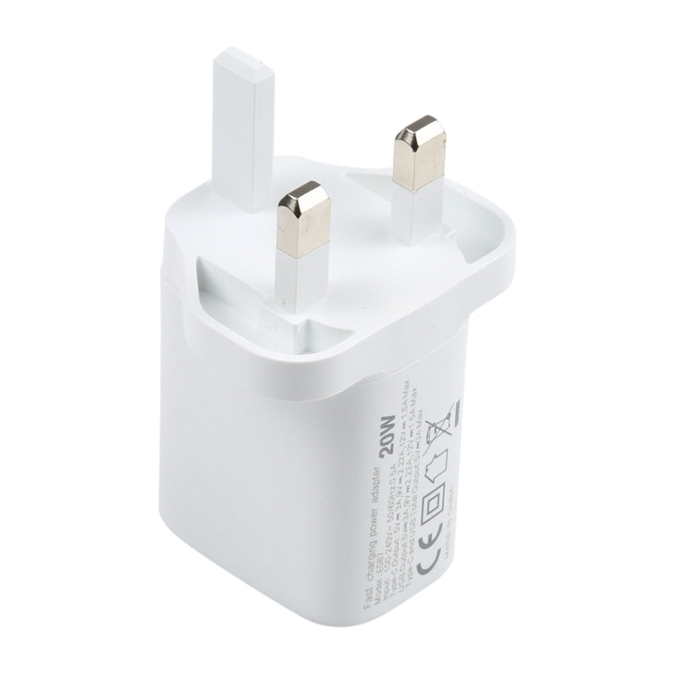 E087 20 واط USB-C / Type-C + منافذ USB شاحن سفر سريع، قابس UK، قابس UK