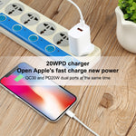 E087 20 واط USB-C / Type-C + منافذ USB شاحن سفر سريع، قابس UK، قابس UK
