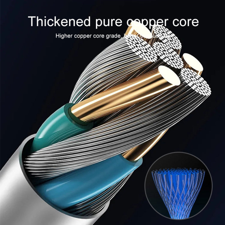 كابل شحن بيانات 100 واط 6A Type-C إلى 8 دبابيس + Type-C + Micro USB، الطول: 1.3 متر