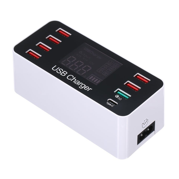 محطة شحن ذكية A9 Plus (الإصدار العالمي) متعددة الوظائف AC 100V~240V مع 8 منافذ USB وشاشة رقمية LCD قابلة للفصل وشاحن لاسلكي، تدعم QC3.0، A9 Plus (الإصدار العالمي)