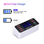 محطة شحن ذكية A9 Plus (الإصدار العالمي) متعددة الوظائف AC 100V~240V مع 8 منافذ USB وشاشة رقمية LCD قابلة للفصل وشاحن لاسلكي، تدعم QC3.0، A9 Plus (الإصدار العالمي)