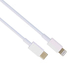 كابل بيانات شحن سريع USB-C / Type-C إلى 8 دبابيس بقوة 100 واط، الطول: 2 متر، 2 متر Type-C إلى 8 دبابيس
