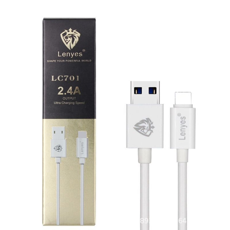كابل شحن ومزامنة بيانات USB إلى 8 دبابيس من Lenyes LC701 بطول 1.5 متر ومخرج 2.4A، 1.5 متر 8 دبابيس