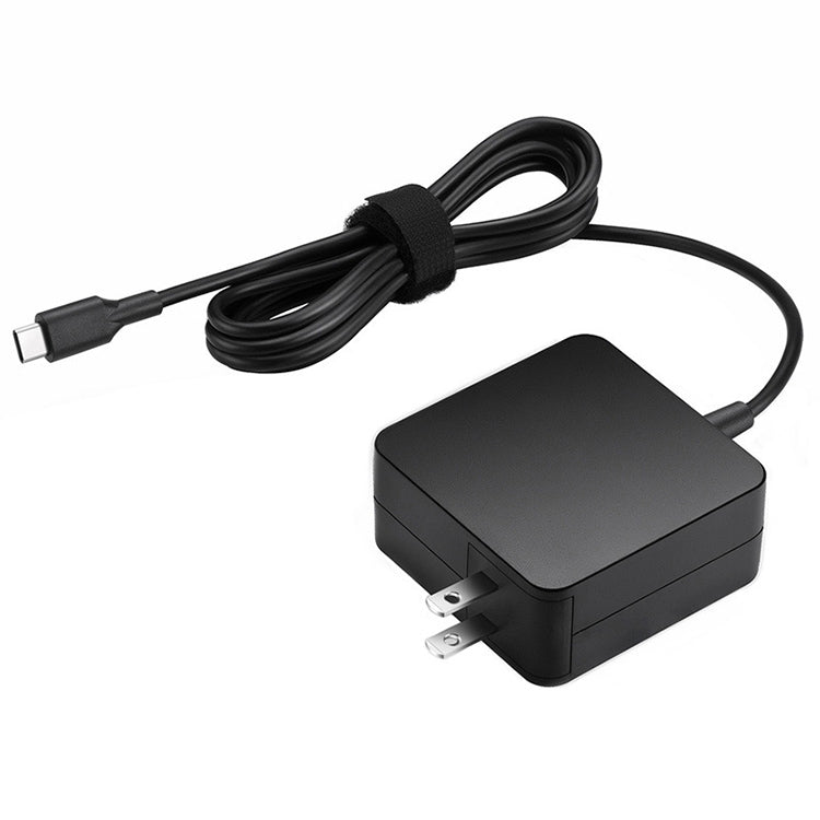 شاحن طاقة محمول بقوة 45 واط USB-C / Type-C لأجهزة اللابتوب مع كابل شحن Type-C، قابس أمريكي، قابس أمريكي 45 واط / أسود