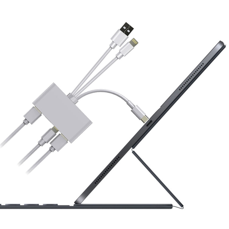 قارئ كاميرا متعدد الوظائف 5 في 1 8 دبابيس + Type-C / USB-C + USB + بطاقة TF + بطاقة SD