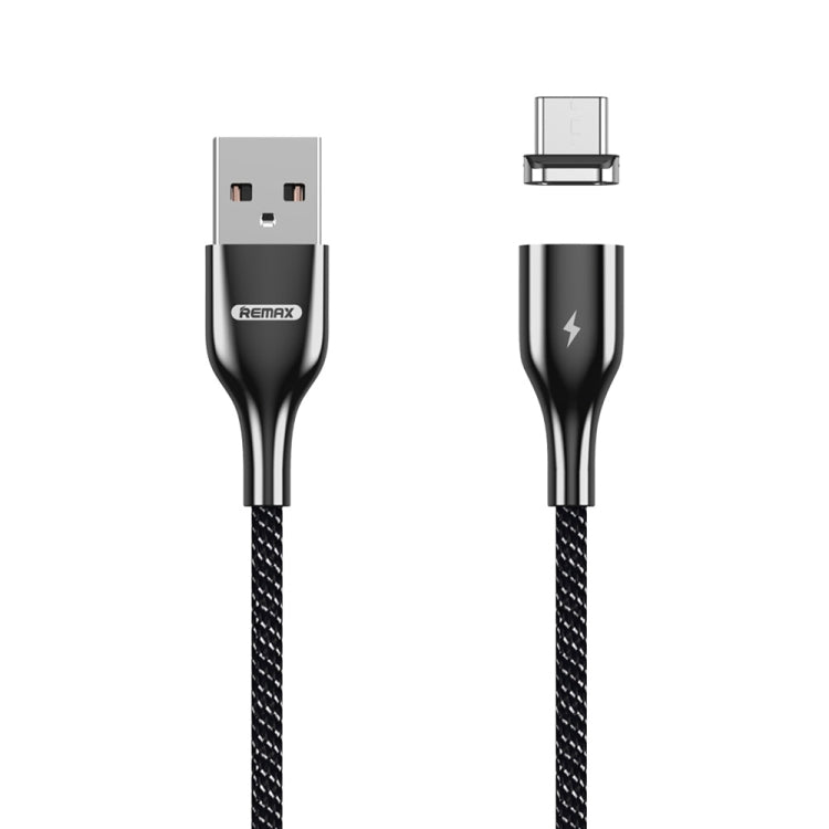 كابل بيانات مغناطيسي من REMAX RC-158m 3A من USB إلى Micro USB مع جذب مغناطيسي، مضفر من البوليستر بلونين، طول الكابل: 1 متر، Micro USB