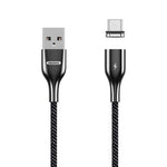 كابل بيانات مغناطيسي من REMAX RC-158m 3A من USB إلى Micro USB مع جذب مغناطيسي، مضفر من البوليستر بلونين، طول الكابل: 1 متر، Micro USB