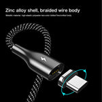 كابل بيانات مغناطيسي من REMAX RC-158m 3A من USB إلى Micro USB مع جذب مغناطيسي، مضفر من البوليستر بلونين، طول الكابل: 1 متر، Micro USB