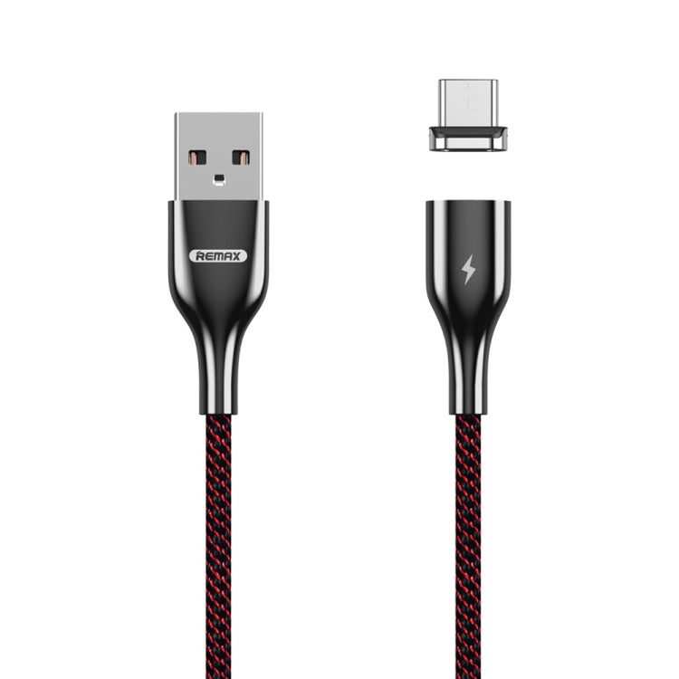 كابل بيانات مغناطيسي من REMAX RC-158m 3A من USB إلى Micro USB مع جذب مغناطيسي، مضفر من البوليستر بلونين، طول الكابل: 1 متر، Micro USB
