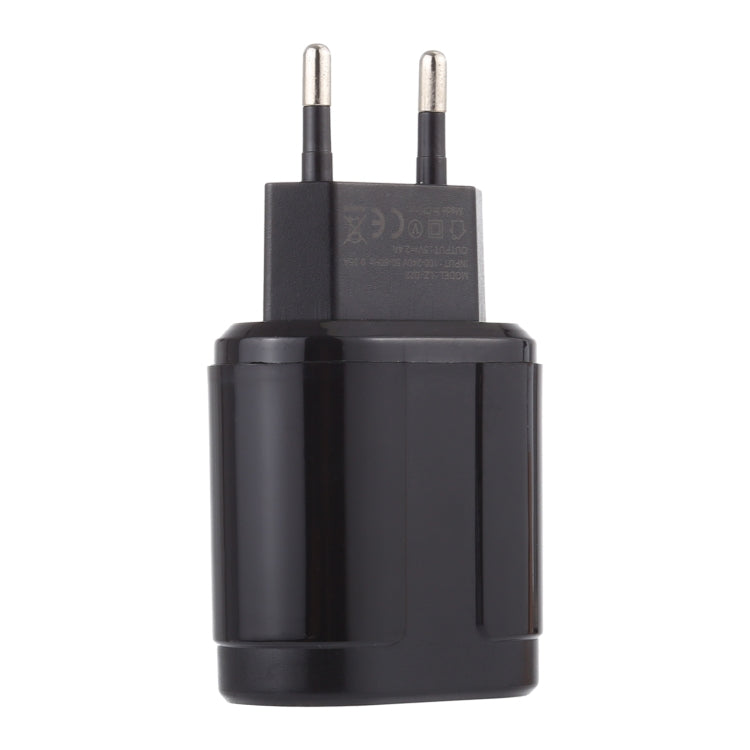 LZ-022 5 فولت 2.4 أمبير شاحن سفر بمنفذي USB، قابس EU