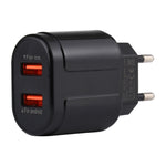 LZ-022 5 فولت 2.4 أمبير شاحن سفر بمنفذي USB، قابس EU