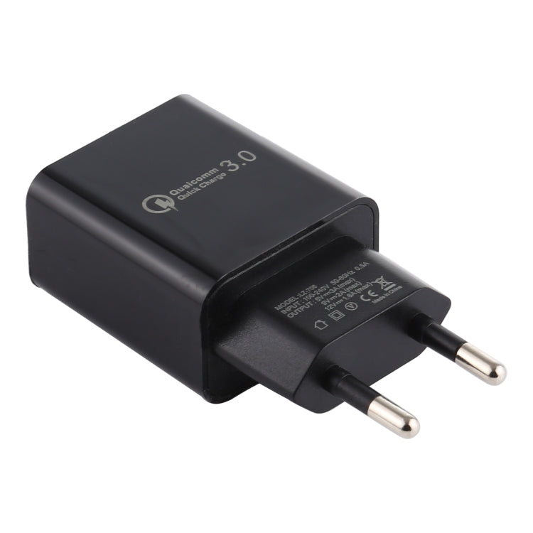 LZ-706 QC3.0 شاحن سفر بمنفذ USB واحد، قابس EU