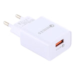 LZ-706 QC3.0 شاحن سفر بمنفذ USB واحد، قابس EU