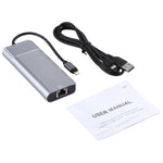 محطة إرساء متعددة الوظائف 6 في 1 USB 2.0 × 3 + HDMI + RJ45 + منفذ شحن أنثى 8 دبابيس إلى ذكر 8 دبابيس، 79591