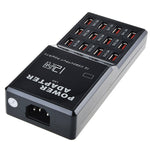قاعدة شحن ذكية سطح مكتب W-858 بقدرة 12A و12 منفذ USB للشحن السريع، AC100-240V، قابس أمريكي، قابس أمريكي