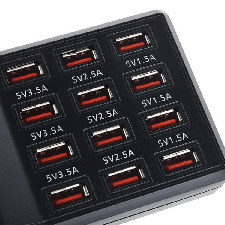 قاعدة شحن ذكية سطح مكتب W-858 بقدرة 12A و12 منفذ USB للشحن السريع، AC100-240V، قابس أمريكي، قابس أمريكي