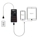 قاعدة شحن ذكية سطح مكتب W-858 بقدرة 12A و12 منفذ USB للشحن السريع، AC100-240V، قابس أمريكي، قابس أمريكي