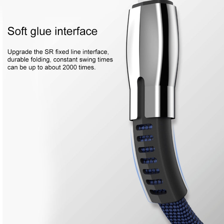 WK WDC-107i كابل شحن ومزامنة بيانات USB إلى 8 بن بطول 1 متر، خرج 2.4A، سلسلة سبائك الزنك، 8 بن