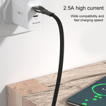 WK WDC-107i كابل شحن ومزامنة بيانات USB إلى 8 بن بطول 1 متر، خرج 2.4A، سلسلة سبائك الزنك، 8 بن