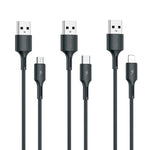 كابل بيانات شحن سريع 3A من USB إلى 8 دبابيس من WK WDC-136، USB إلى 8 دبابيس (أسود)، USB إلى 8 دبابيس (أبيض)