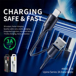 كابل بيانات شحن سريع 3A من USB إلى 8 دبابيس من WK WDC-136، USB إلى 8 دبابيس (أسود)، USB إلى 8 دبابيس (أبيض)