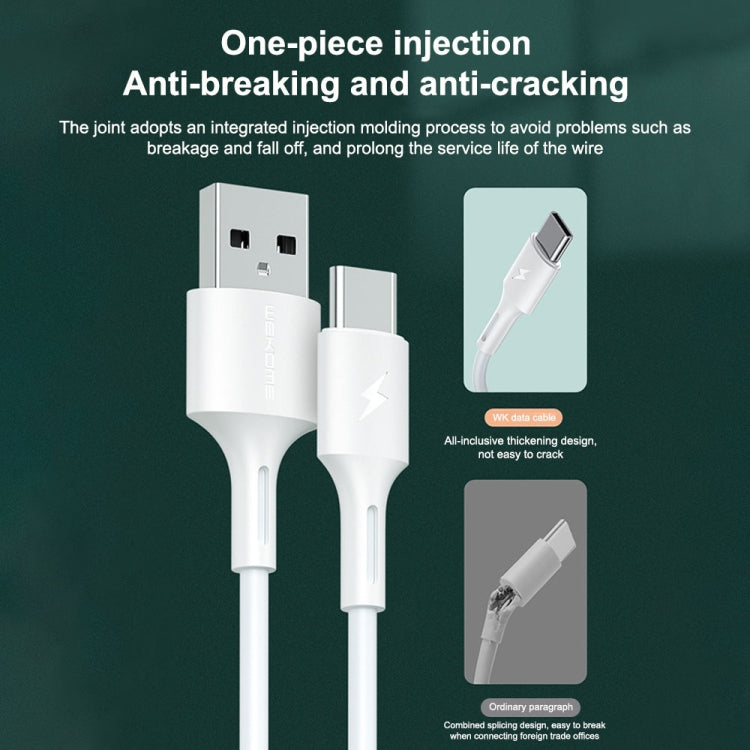كابل بيانات شحن سريع 3A من USB إلى 8 دبابيس من WK WDC-136، USB إلى 8 دبابيس (أسود)، USB إلى 8 دبابيس (أبيض)